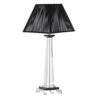 Unbranded AI517/268 14 BLK - Clear and Black Crystal Glass Table Lamp