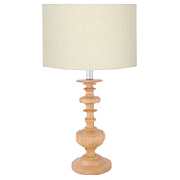 Unbranded AI630NAT/261 14 VA - Small Natural Wooden Table Lamp