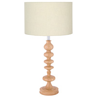 Unbranded AI631NAT/261 16 VA- Large Natural Wooden Table Lamp