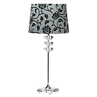 Unbranded AI848 TL/229 14 GY - Metal and Crystal Glass Table Lamp