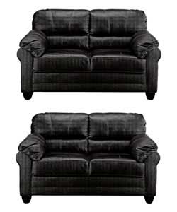 Aimee Regular and Regular Sofa - Black