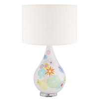 Unbranded AIPM07/26116 VA - `razy Daisy`Pear Shaped Porcelain Table Lamp