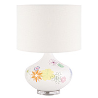 Unbranded AIPM08/26114 VA - `razy Daisy`Bulb Shaped Porcelain Table Lamp