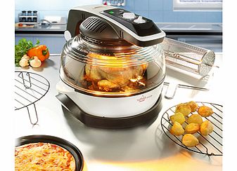 You can cook almost anything in the Air-Wave, and save energy, time and calories into the bargain. Combining a haloid element, infra-red heat and a turbo fan, it cooks around 30% faster than a conventional oven while using less energy, and works with