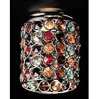 Unbranded AISN09MULTI - Multi-coloured Cylinder Glass Bead Downlighter Cover - PAIR