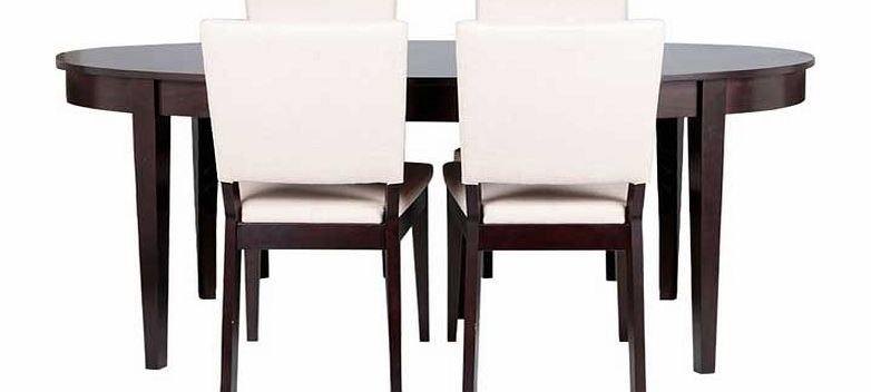 Unbranded Akari Dining Table and 4 Leather Effect Chairs