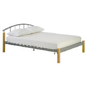 Akita Double Metal Bedstead- Silver