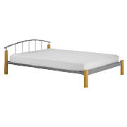 Akita King Metal Bedstead- Silver
