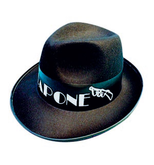 Black gangster hat. One for you (and al!). To complete the gangster theme why not buy a gangster tie
