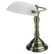 Alabaster & Antique Brass effect Desk Lamp