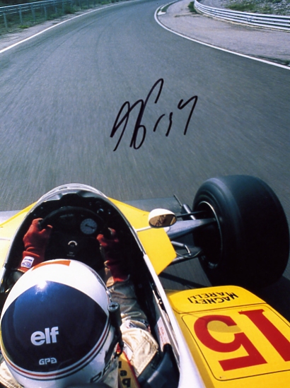 ALAIN PROST SIGNED 11.5 X 8 INCH COLOUR BOOK