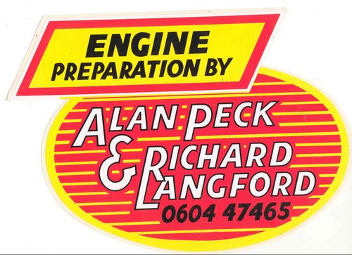 Alan Peck & Richard Langford ``Engine Preperation by`` Sticker (22cm x 17cm)