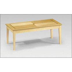The Alaska is a modern looking table with clean minimal lines  the walnut inlay really adds to the