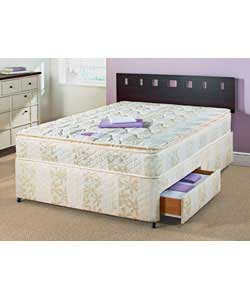 Albany Posture Zone Latex Pillow Top Double Divan - 2 Drawer