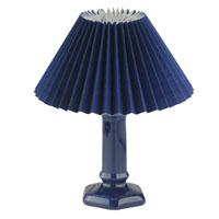 Albert Ceramic Candlestick Complete With Pleated Shade Blue