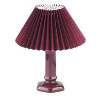 Albert Ceramic Candlestick Complete With Pleated Shade Wine