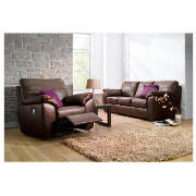 Unbranded Alberta Regular Leather Sofa, Chocolate