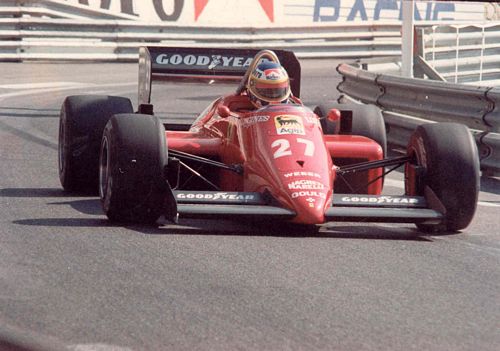 Michele Alboreto in his Ferrari F1 156/85 from the 1985 Monaco Grand Prix