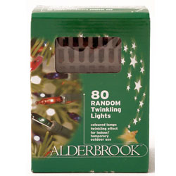 Unbranded Alderbrook 80 Coloured Twinkling Outdoor Christmas Lights