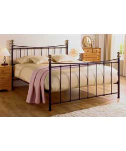Alderley Black King Size Bedstead with Sprung Mattress