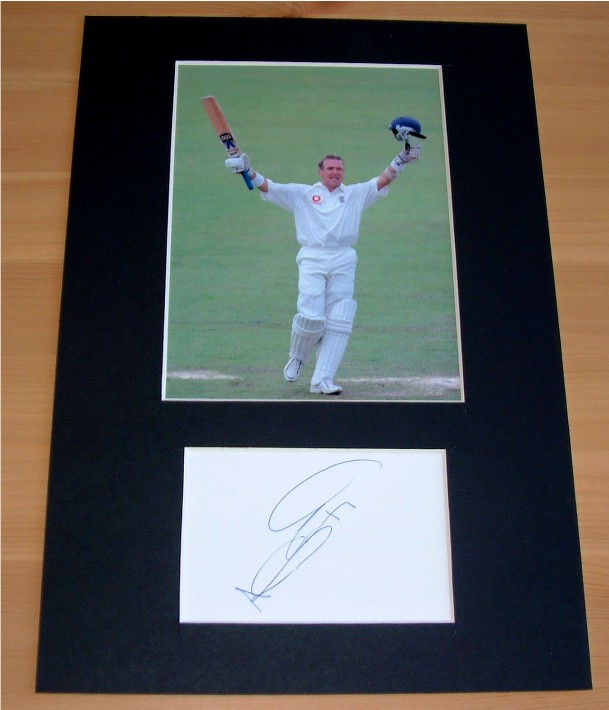 ALEC STEWART MOUNTED SIGNATURE - 12 x 8 INCHES
