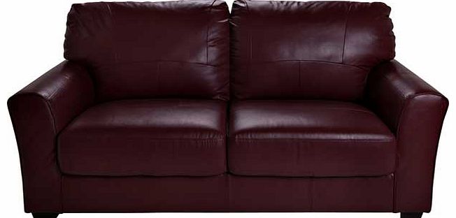 Unbranded Alessio Leather Large Sofa - Dark Red