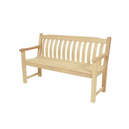 A classic 5ft curved back bench from Alexander Rose made from Iroko. The shaped contour in the back 