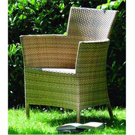 The Alexander Rose Mandalay Outdoor Wicker Armchair has a great curvy design and is wrapped around a