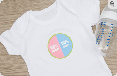 Unbranded `alf Mummy, Half Daddy`Baby T-shirt in a Bottle