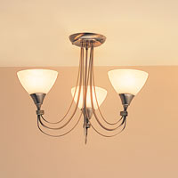 Alfaro Three Light Semi Flush Antique Brass Effect