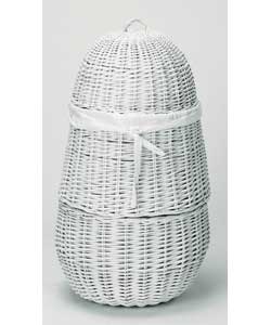 50 litres capacity.Size (H)74, (diameter) 35cm.Removable liner.Fully assembled. Cannot be folded for