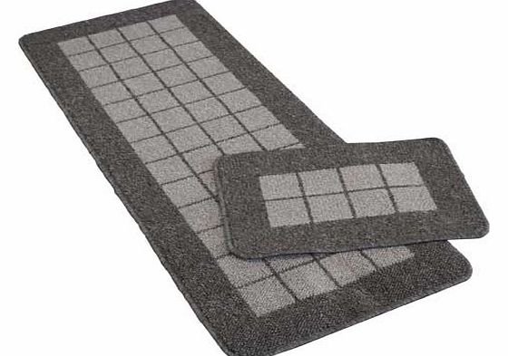 Unbranded Alicante Runner with Free Mat - Grey - 57 x 180cm