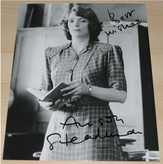 ALISON STEADMAN SIGNED b/w 10 x 8 INCH PHOTOGRAPH