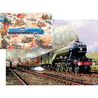 Two 1000-piece puzzles to excite all steam enthusiasts. One is a montage featuring the striking
