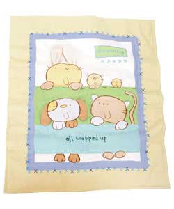 Fits cots, cot beds and toddler beds. Size: (W)110cm x (L)130cm. Outer face: 60% polyester, 40%