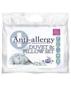 Set contains 13.5 tog duvet and 2 pillows.An anti-allergy range that promotes a healthier sleeping e