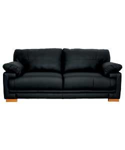 Allessandra Large Leather Sofa - Black
