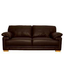 Allessandra Large Leather Sofa - Chocolate