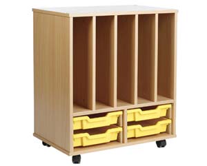 Unbranded Allsorts book holder unit with 4 shallow trays