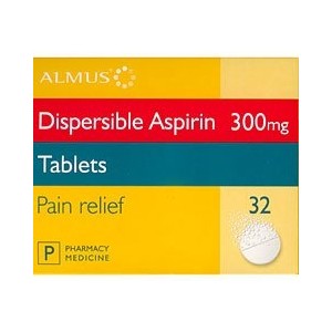 Unbranded Almus Aspirin Dispersible 300mg (32)