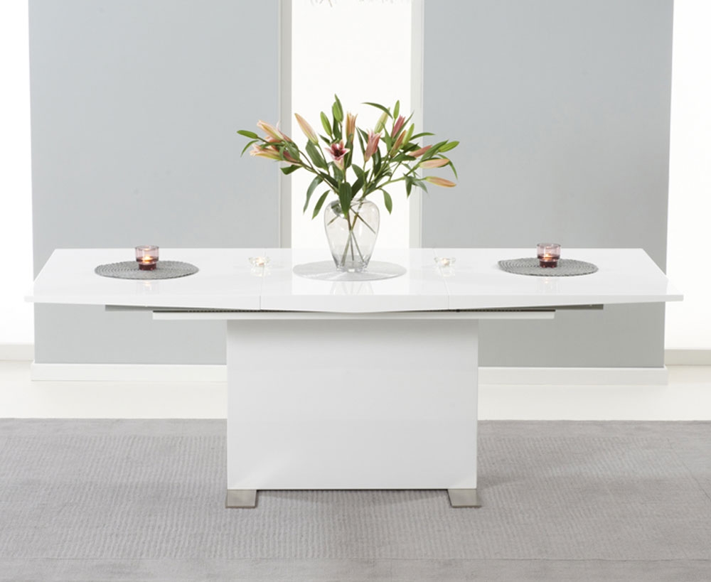 Unbranded Alpe White Gloss Extending Dining Table -