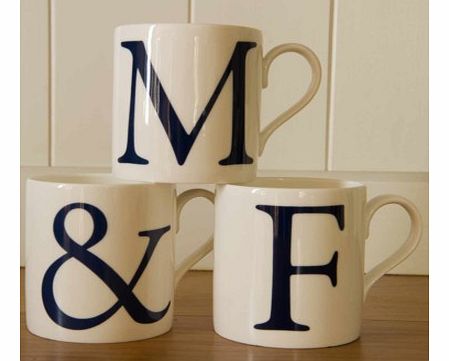 Alphabet Initial and Ampersand Mugs - Set of ThreeIf you are looking for that special Anniversary gift or Wedding present, this beautiful set of initial mugs are perfect.The set includes two letter mugs and an `and` mug. The mugs are made from high q