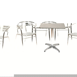Unbranded Aluminium Bistro Set - 60cm Square table and 4
