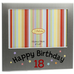 Unbranded Aluminium Happy 18th Birthday Photo Frame