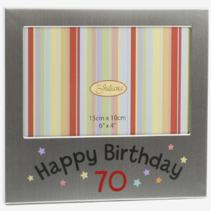 Unbranded Aluminium Happy 70th Birthday Photo Frame
