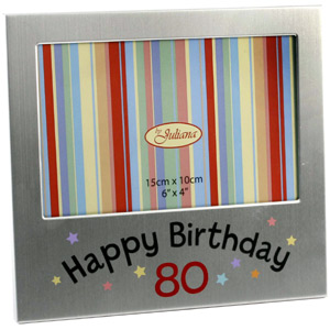 Unbranded Aluminium Happy 80th Birthday Photo Frame