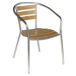 Unbranded Aluminium/Wooden Chair 4pk
