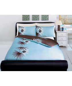 Alyssa King Size Duvet Cover Set - Blue/Chocolate