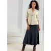 Cable collar long sleeve cardigan with beaded pin. Washable. Cotton.