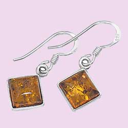 Amber Square Earrings